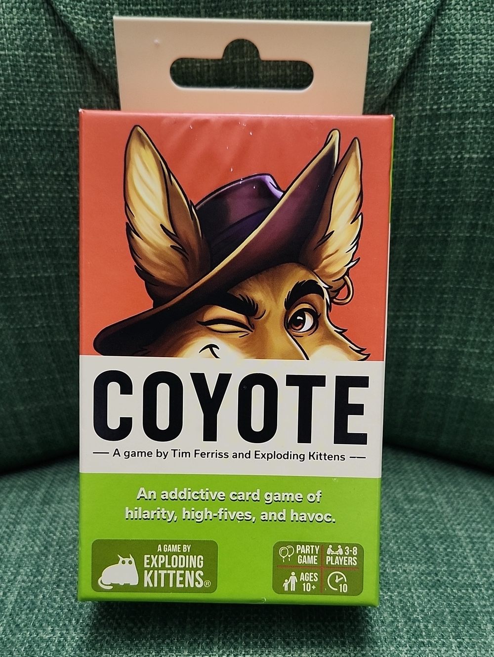Coyote Card Game by Exploding Kittens - Coral & Green